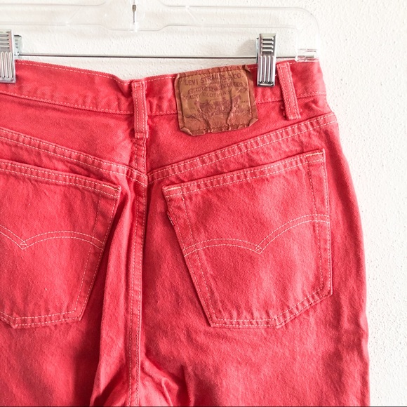 Levi's Denim - VINTAGE 544 LEVI’s red high waisted USA made jeans